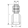 Guide supérieur réglable sur tige filetée 230 diamètre 24,5 mm pour porte coulissante sur fer plat