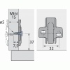 Embase cruciforme à visser Hettich Direct avec vis disposées de manière asymétrique 8099 D1,5 Boite de 10