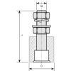 Guide supérieur réglable sur tige filetée 243 diamètre 40 mm pour porte coulissante sur fer plat