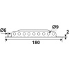 Crémaillère pour crochet aluminium Ø 8 mm longueur 180mm noir