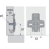 Embase cruciforme à visser avec vis spéciales prémontées et manchons en plastique 8099 D5 HVexpansion Boite de 10