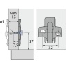 Embase cruciforme à visser Hettich Direct avec vis disposées de manière asymétrique 8099 D5 Boite de 10