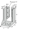 Sabot ailes intérieures SAI 380, longueur 76 mm, hauteur 152 mm, profondeur 76 mm, épaisseur 2 mm