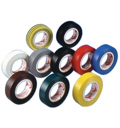 Adhésifs d'isolation électrique 2702, largeur 15 mm, lot de 10 rouleaux multi-coloris, en rouleau de 10 mètres