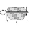 Goupilles fendues inox A4, diamètre 4 mm, longueur 45 mm, boîte de 25 pièces