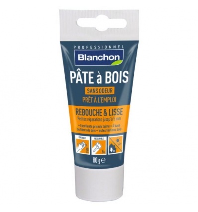 Pâte à bois prêt à l'emploi, petites réparations, teinte naturel, tube de 80 g