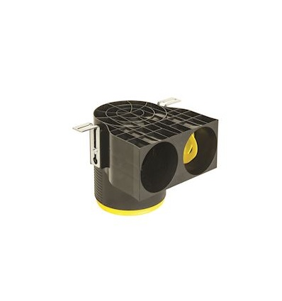 Manchette Optiflex courte D125 coudée à 90DEG avec 2 piquages pour conduit D75