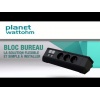 Bloc bureau 3 PC 2PT chargeur double USB cordon 3m