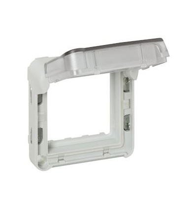 Adaptateur opaque Plexo composable IP55 pour Mosaic 2 modules gris et blanc