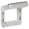 Adaptateur opaque Plexo composable IP55 pour Mosaic 2 modules gris et blanc