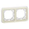 Support plaque étanche 2 postes horizontaux Plexo composable IP55 blanc