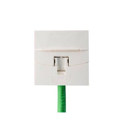 PRISE RJ45 9P CAT6 KEYSTONE DROITE 45X45 BLANCHE