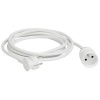 Rallonge domestique 2PT avec éclips de protection longueur 5m blanc