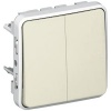 Double interrupteur vaetvient étanche Plexo composable IP55 10AX 250V blanc