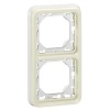 Support plaque étanche 2 postes verticaux Plexo composable IP55 blanc