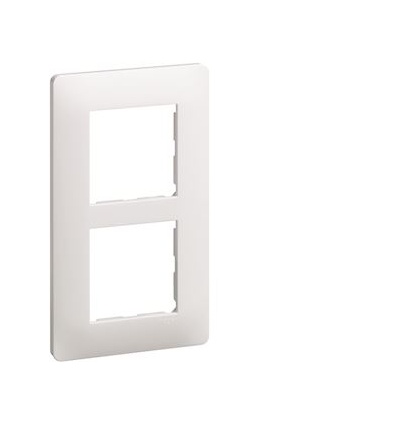 Plaque 2 postes verticale entraxe 57mm Blanc essensya