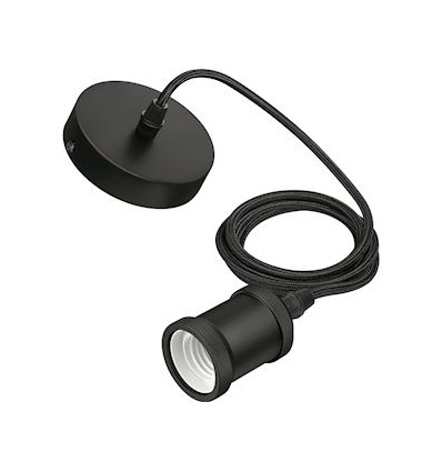 Corde suspension décorative Lampes LED E27 NOIRE