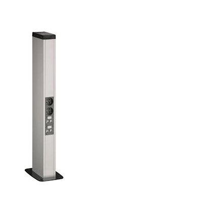 Colonnette officea h 650mm double face alu ELN anodisé naturel