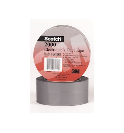 3M Scotch 2000 Ruban adhésif étanche multiusages 46m x 50mm Gris support PVC