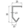 Rail en U pour porte coulissante 25 m