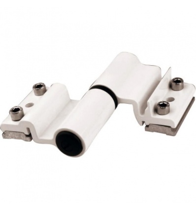 Paumelle à clamer pour porte dentrée type Velox Top jeu de 128 mm gorge de 23 x 15 blanc 9010 B25