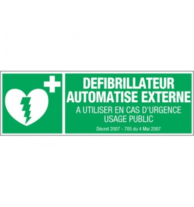 Panneau rigide défibrillateur automatisé externe 450 x 150