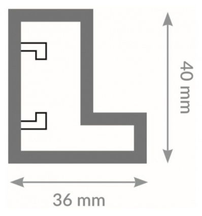 Antipincedoigts à recouvrement à encastrer angle 250 m 40 x 36 mm noir