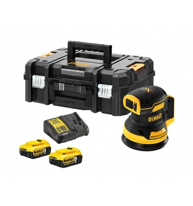 Ponceuse excentrique Brushless XR sans fil Dewalt DCW210NT 18 V 2 batteries 5 Ah chargeur TSTAK