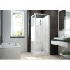 Cabine de douche carrée à porte pivotante Izibox 2 avec parois en vitrage sérigraphié 80 x 80 cm