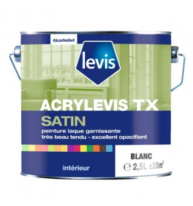 Peinture acrylevis satin teinte blanc bidon de 1 L