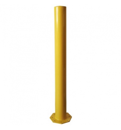 Poteau de protection de portail avec platine de 159x159mm jaune Hauteur 160 m Ø159 mm