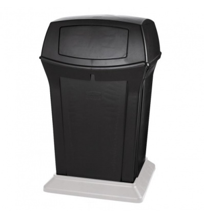 Conteneur Ranger en polyéthylène noir avec 2 clapets daccès capacité 170 litres 63x63x1054 cm