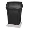 Conteneur Ranger en polyéthylène noir avec 2 clapets daccès capacité 170 litres 63x63x1054 cm