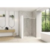 Paroi de douche coulissante 2 panneaux sans seuil Smart Design 120 cm version droite chromé et verre transparent