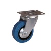 Roulette pivotante sur platine manulastic bleu charges moyennes Port Roll diamètre 100 mm charge 150 kg