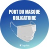 Signalétique sol adhésive Ø 300 mm Port du masque obligatoire