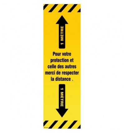 Bandeau signalétique sol adhésive 1000 x 80 mm Zone de sécurité jaune