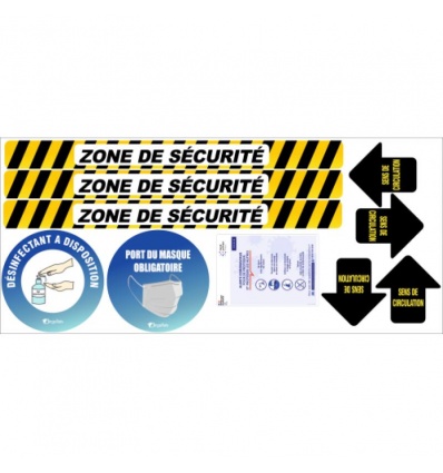 Kit de prévention signalétique adhésif 10 éléments