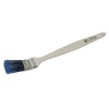 Brosse Radiateur BLUE MUST T25 Coudé sur plat soiessynthétique bleus Manche bois verni Virole inox