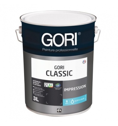 Peinture acrylique multisupports pour murs et plafonds Gori Classic Impression coloris blanc bidon de 15l