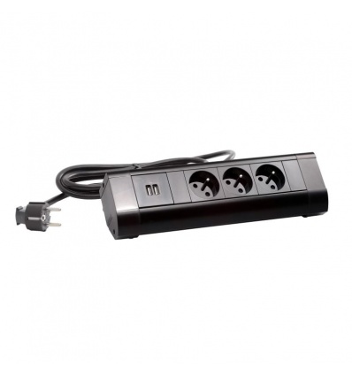 Bloc multiprises 3x2PT 2 USB