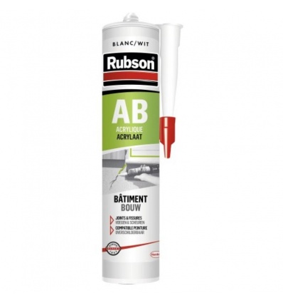 Mastic Acryliques Rubson bâtiment coloris blanc cartouche de 280ml