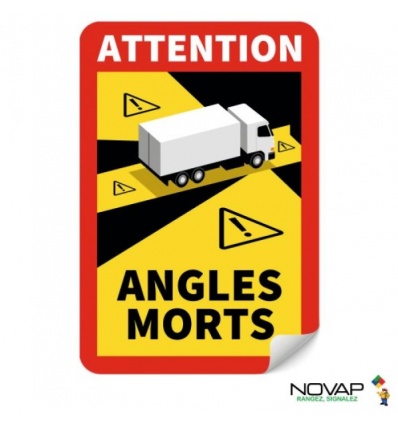 Panneau adhésif réfléchissants dangles morts pour camions de plus de 35 tonnes 170x250mm décret du 17112020