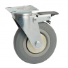 ROULETTE D100MM CAOUTGRIS PLATINE PIVFREIN