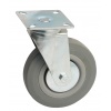 ROULETTE D100MM CAOUTGRIS PLATINE PIV