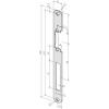 Têtière de gâche électrique plate longue pour dormant bois en 250 x 22 x 2 mm inox