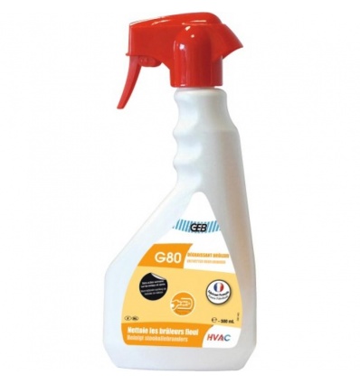 Dégraissant nettoyant G80 pour brûleurs fioul et filtres sans solvant chloré liquide incolore pulvérisateur de 500ml