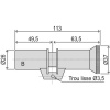 Cylindre monobloc série 787 chromé type B en 113 mm pour serrure à larder