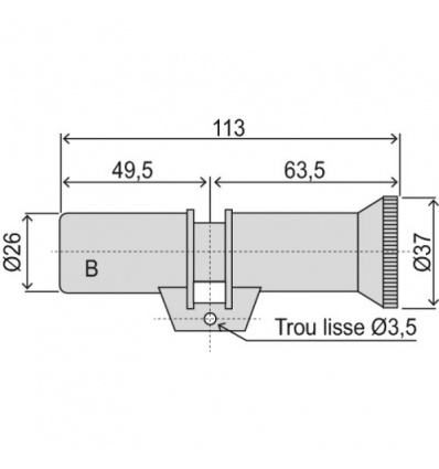 Cylindre monobloc série 787 doré type B en 113 mm pour serrure à larder