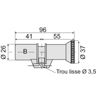 Cylindre monobloc série 484 chromé type B en 96 mm pour serrure à larder